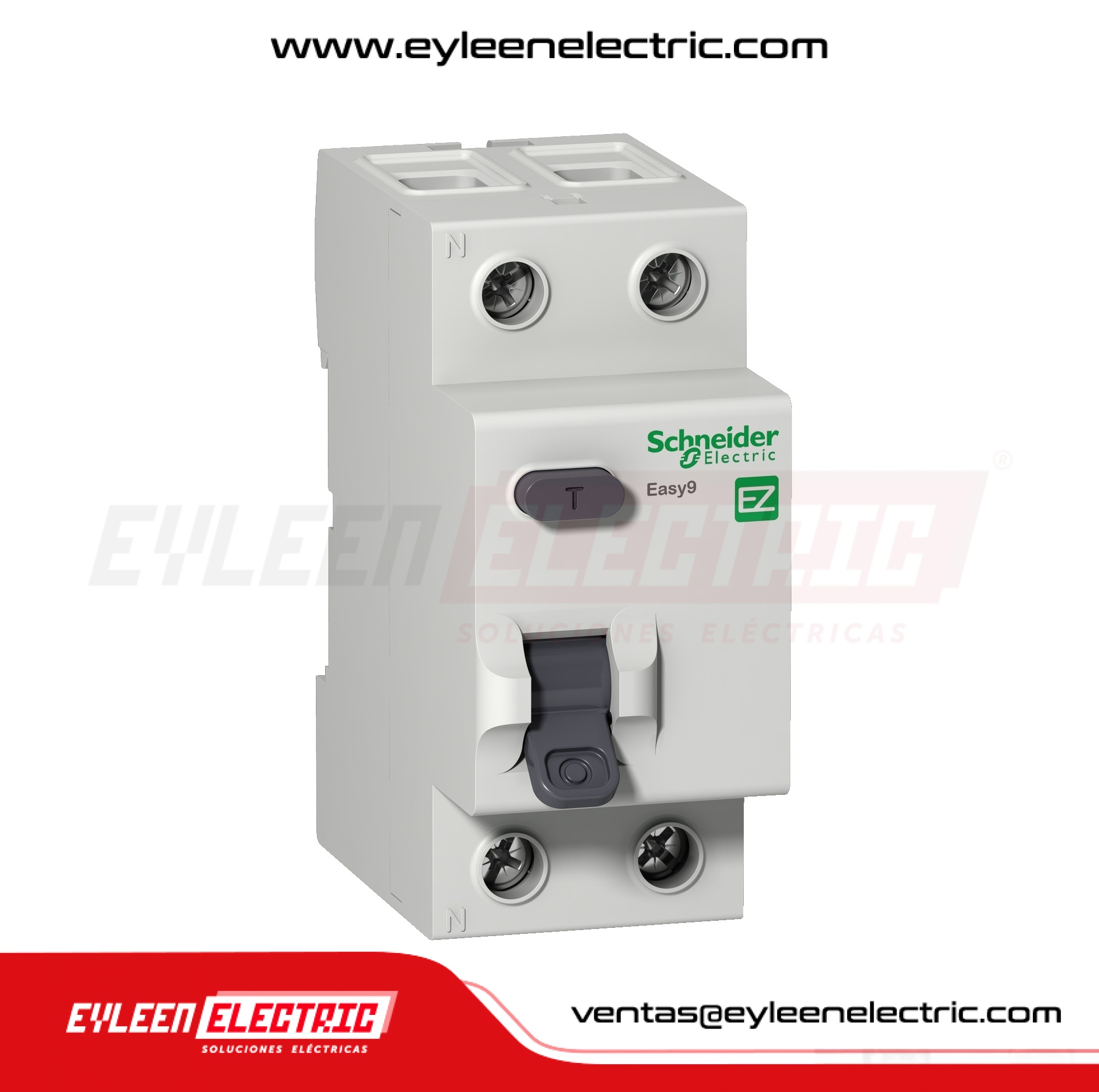 INTERRUPTOR DIFERENCIAL EASY9 RCCB 2X25A, 30MA, CLASE AC