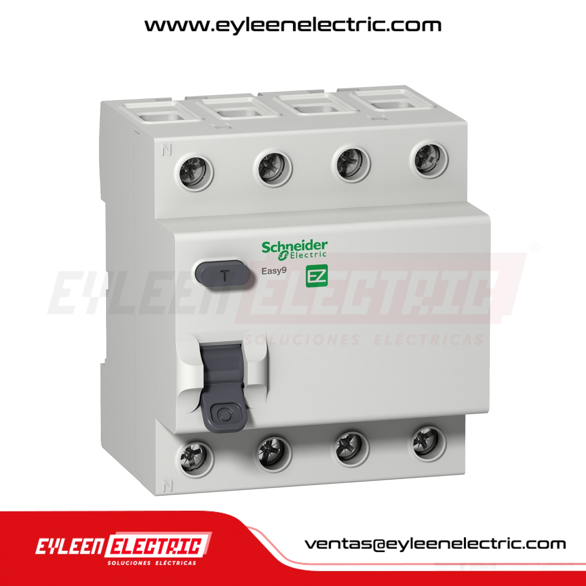 INTERRUPTOR DIFERENCIAL EASY9 RCCB 4X25A, 30MA, CLASE AC