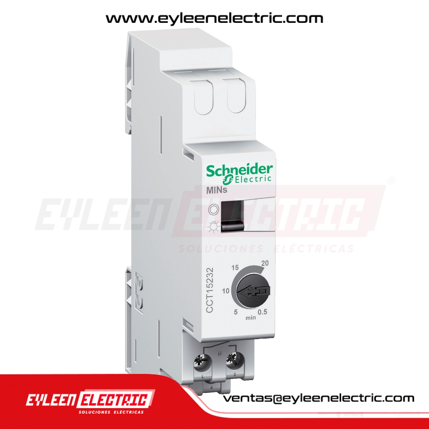 PROGRAMADOR HORARIO MINUTERO DE 0.5 A 20 MINUTOS. 230VAC, 50-60HZ SALIDA: 16A PARA CARGA RESISTIVA PURA A 220 VAC. 2300 W PARA LÁMPARAS INCANDESCENTES O HALÓGENAS A 220VAC 18 MM DE ANCHO