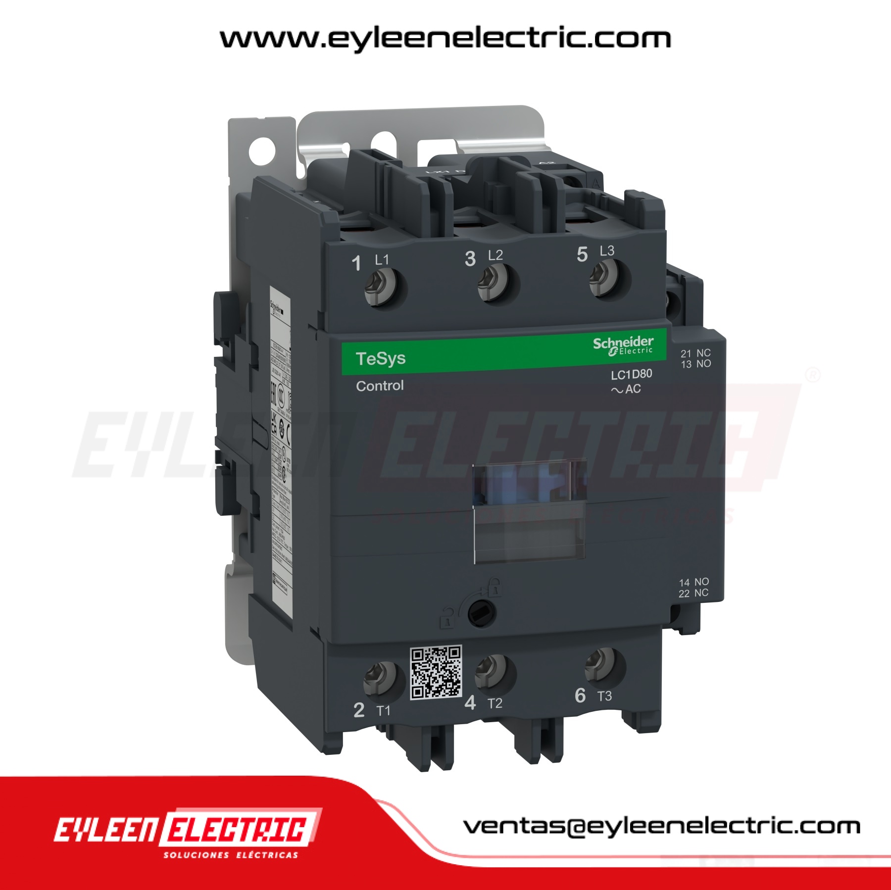 CONTACTOR TESYS D, 80A/AC3 - 125A/AC1, 1NA + 1NC, BOBINA: 220VAC