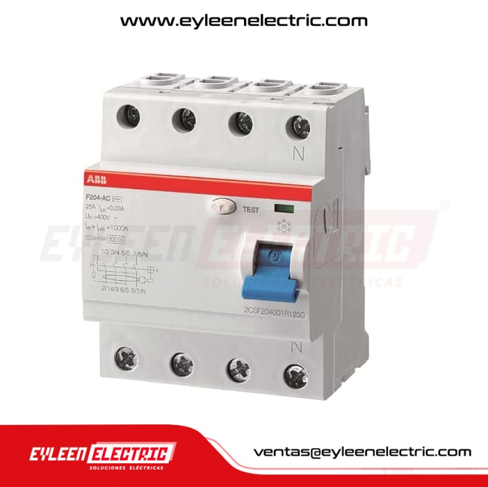 INTERRUPTOR DIFERENCIAL F204 AC-40/0,03, 4X40A, 30mA