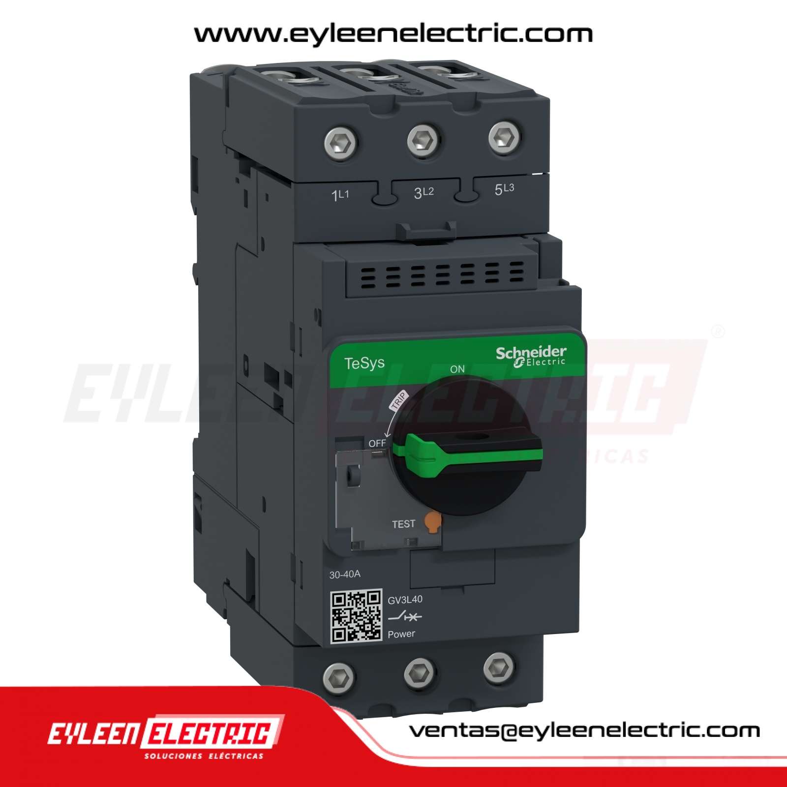 GUARDAMOTOR REGULAR GV3L, (37-50A), 50KA, TIPO 2