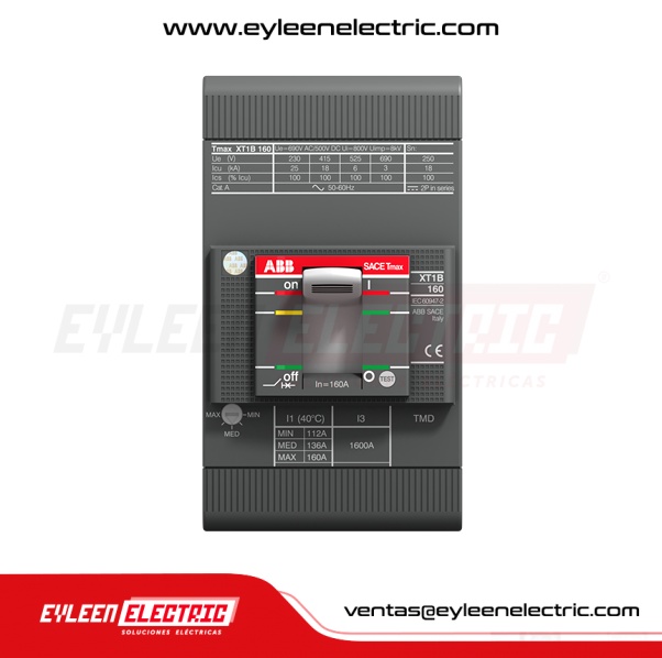 INTERRUPTOR AUTOMÁTICO CAJA MOLDEADA FIJA REGULAR Tmax, 3X(17.5-25A), XT1B 160 TMD 25-450 3p F F, 25/18/15kA, 230/380/440VAC