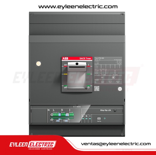 INTERRUPTOR AUTOMÁTICO CAJA MOLDEADA FIJA REGULAR Tmax, 3X800A, XT6H 800 Ekip Dip LS/I In= 800A 3p F F, 0.4-1 x In, Off, 1-10 x In, 100/70/50kA, 240/380/440VAC
