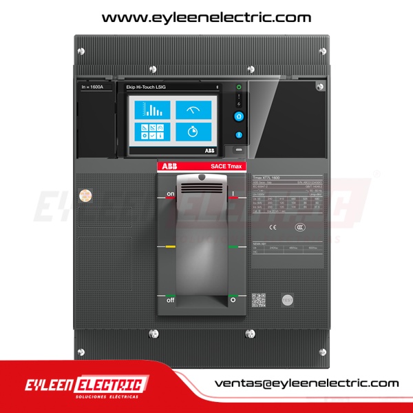 INTERRUPTOR AUTOMÁTICO CAJA MOLDEADA FIJA REGULAR Tmax, 3X1000A, XT7H 1000 Ekip Touch LSI In= 1000A 3p F F, 0.4-1 x In, Off, 1-10 x In, 100/70/65kA, 240/380/440VAC