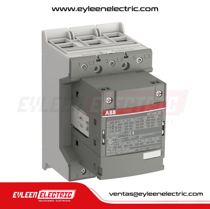 CONTACTOR AF190-30-00, 190A/AC3 - 275A/AC1, 0/NA 0/NC, BOBINA: 100-250VAC