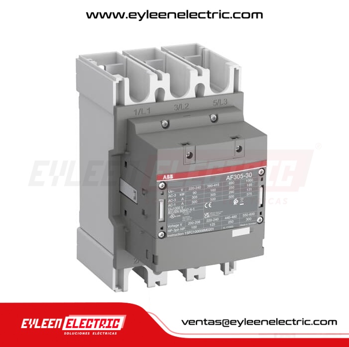 CONTACTOR AF305-30-00, 305A/AC3 - 500A/AC1, 0/NA 0/NC, BOBINA: 100-250VAC