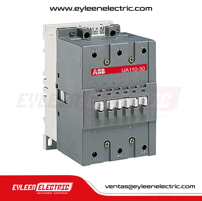 CONTACTOR PARA CONDENSADOR, UA110-30-00 RA, 45/80/85Kvar, 240/400/440VAC, 0/NA 0/NC, BOBINA: 110-120VAC