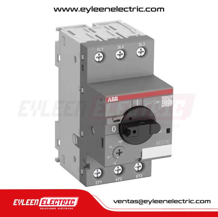 GUARDAMOTOR REGULAR, MS116-6.3 DE (4.0-6.3A), 2/4HP, 50kA, 220/440V