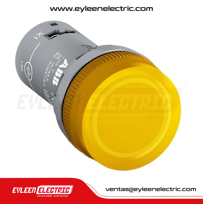 PORTALÁMPARA COMPACTA C/LED INCL. DE 22mm, CL2-523Y, AMARILLO,  230VAC