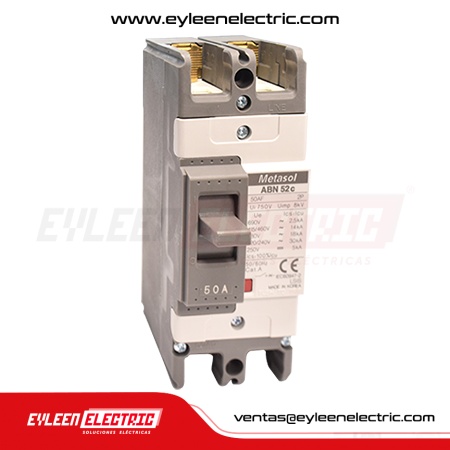 INTERRUPTOR DE CAJA MOLDEADA FIJA, 2X50A, ABN52C, 30KA/240V