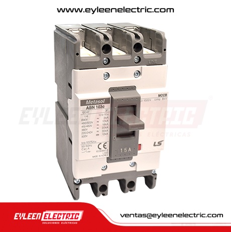 INTERRUPTOR DE CAJA MOLDEADA FIJA, 3X15A, ABN103C, 35KA/240V