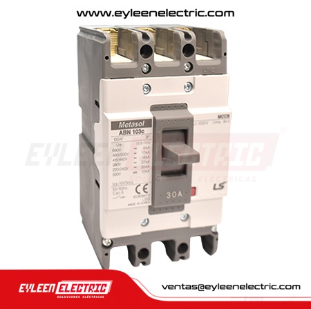 INTERRUPTOR DE CAJA MOLDEADA FIJA, 3X30A, ABN103C, 35KA/240V