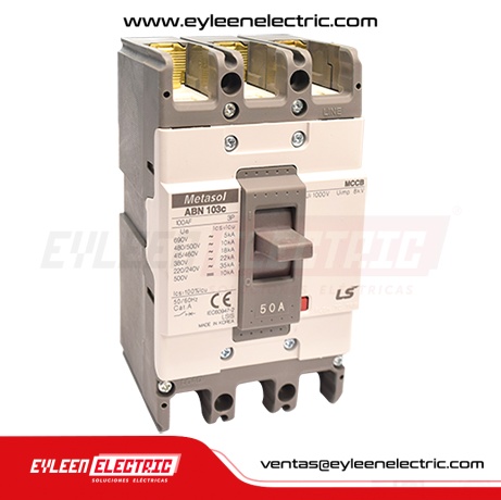 INTERRUPTOR DE CAJA MOLDEADA FIJA, 3X50A, ABN103C, 35KA/240V