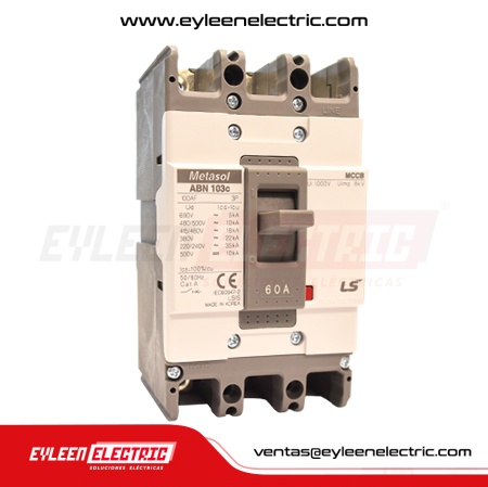 INTERRUPTOR DE CAJA MOLDEADA FIJA, 3X60A, ABN103C, 35KA/240V