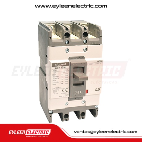 INTERRUPTOR DE CAJA MOLDEADA FIJA, 3X75A, ABN103C, 35KA/240V