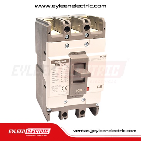 INTERRUPTOR DE CAJA MOLDEADA FIJA, 3X100A, ABN103C, 35KA/240V