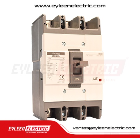 INTERRUPTOR DE CAJA MOLDEADA FIJA, 3X125A, ABN203C, 65KA/240V