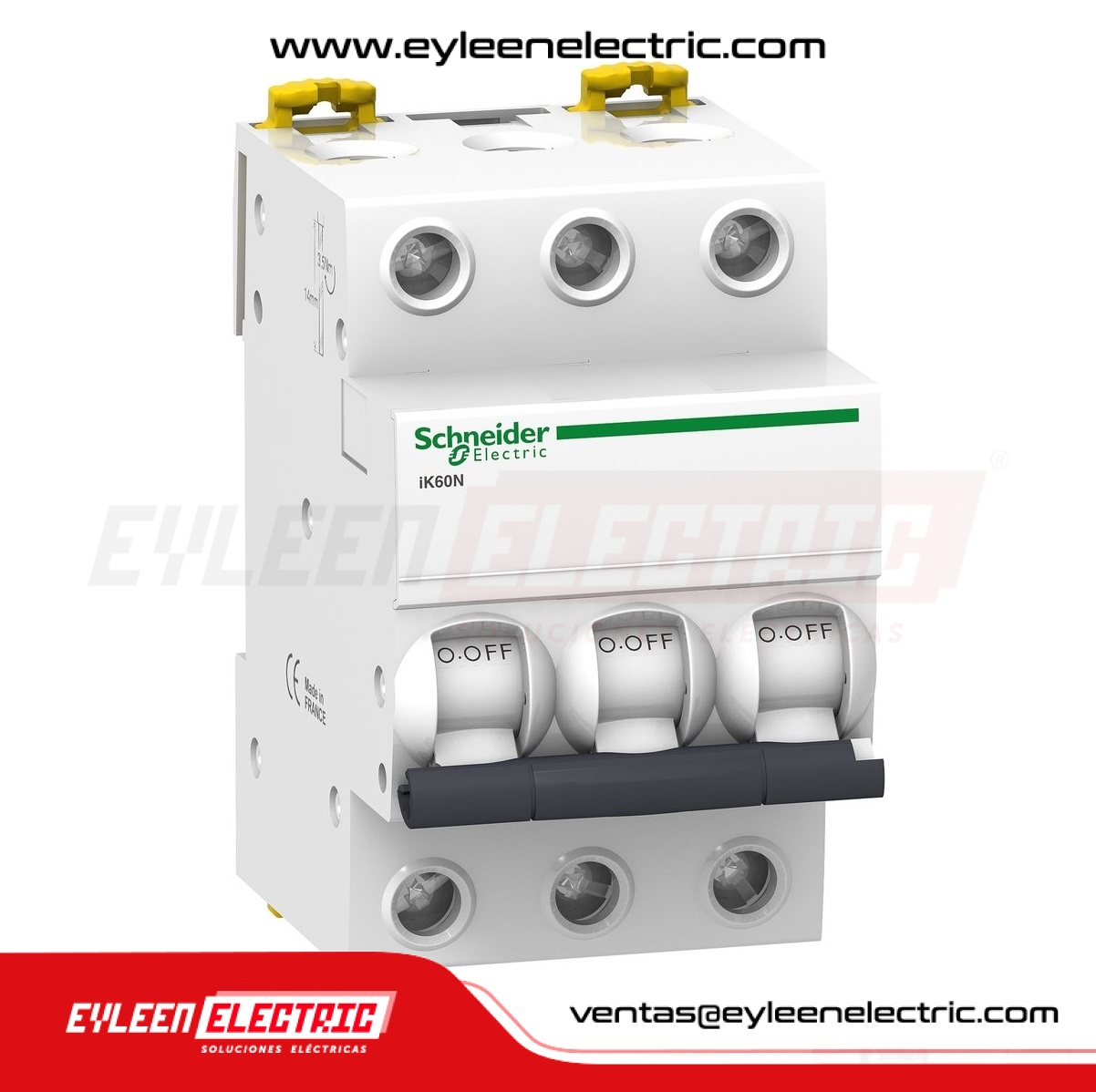 INTERRUPTOR TERMOMAGNETICO RIEL DIN ACTI9 IK60N, 3X40A, 10/5KA, 110/230V, CURVA C