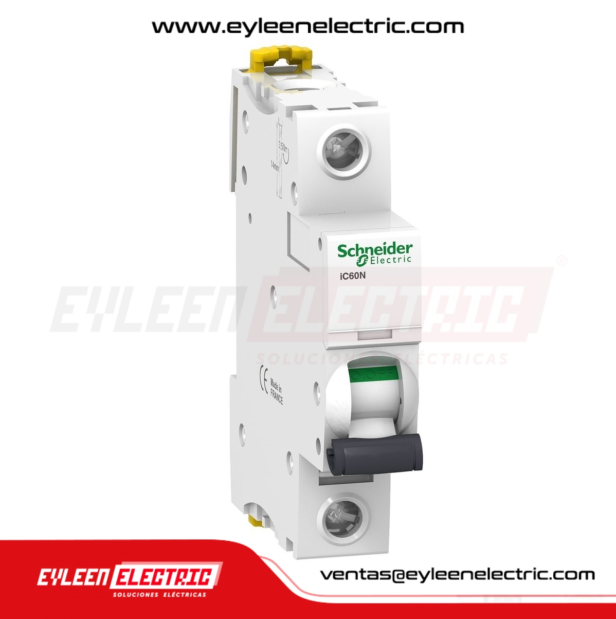 INTERRUPTOR TERMOMAGNETICO RIEL DIN ACTI9 IC60N, 1X32A, 20/10/3kA, 110/230/415VAC, CURVA C