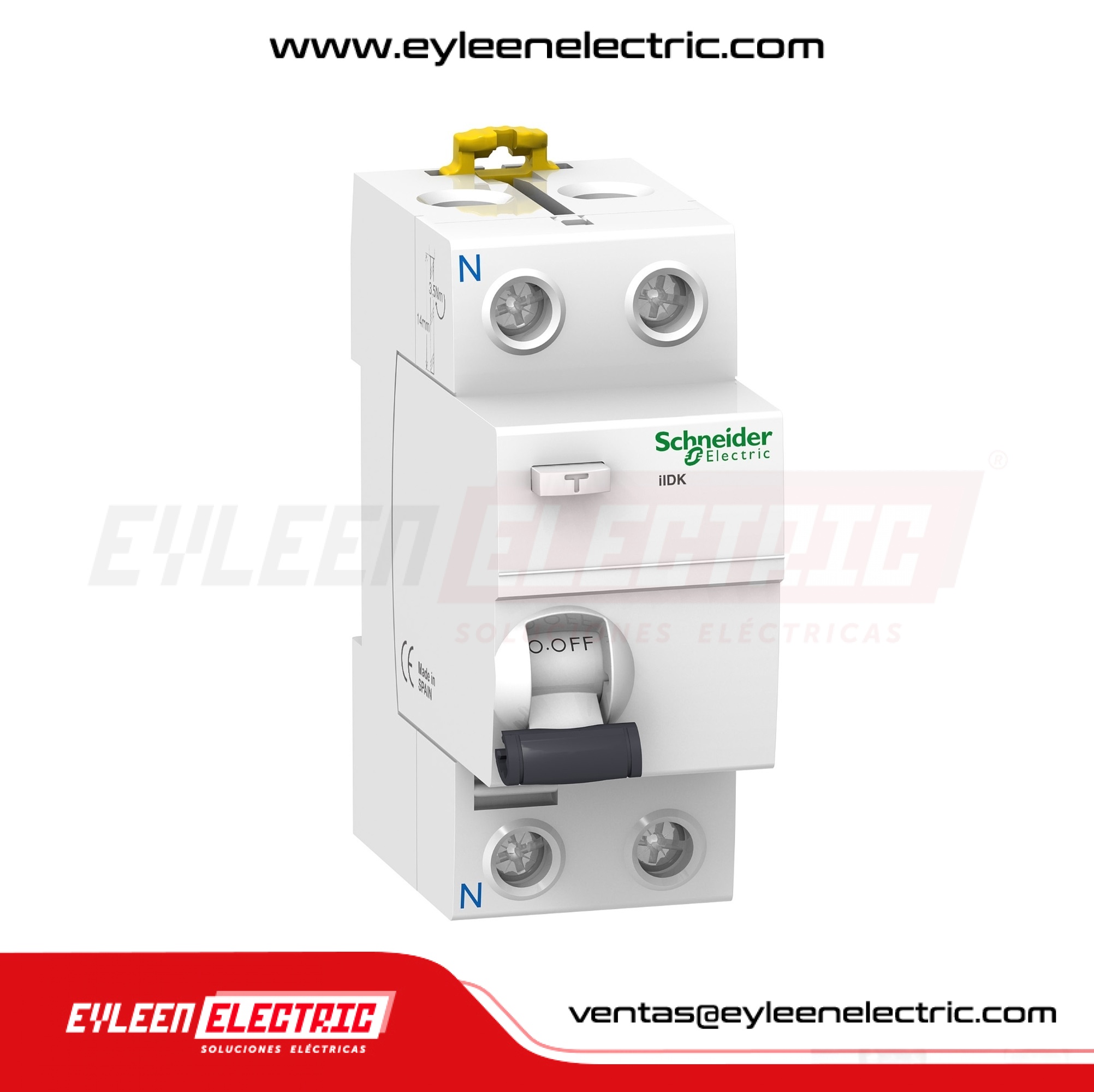 INTERRUPTOR DIFERENCIAL RIEL DIN ACTI9 iIDK, 2X25A, 30MA, CLASE AC